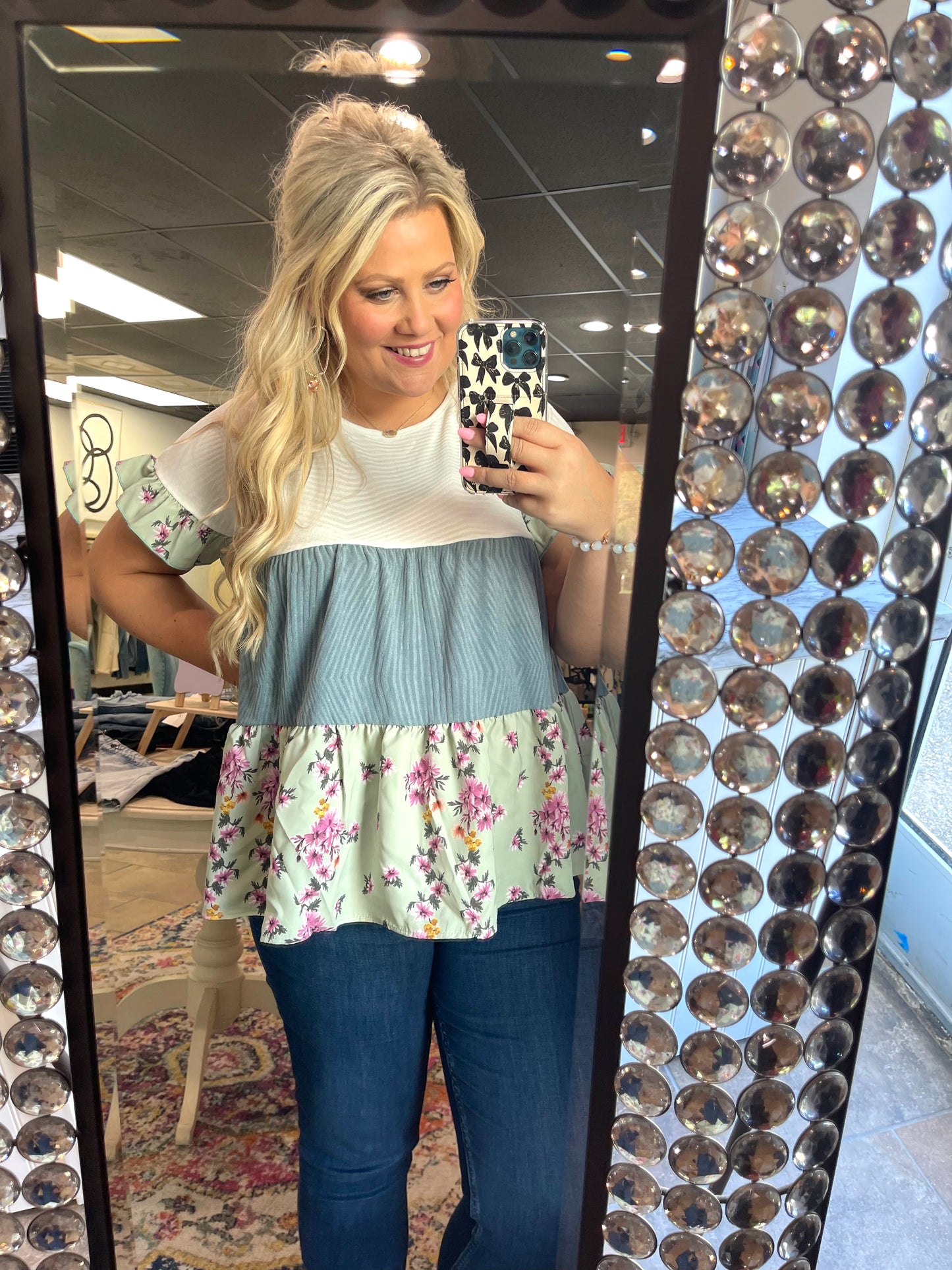 Floral Ruffle Blouse