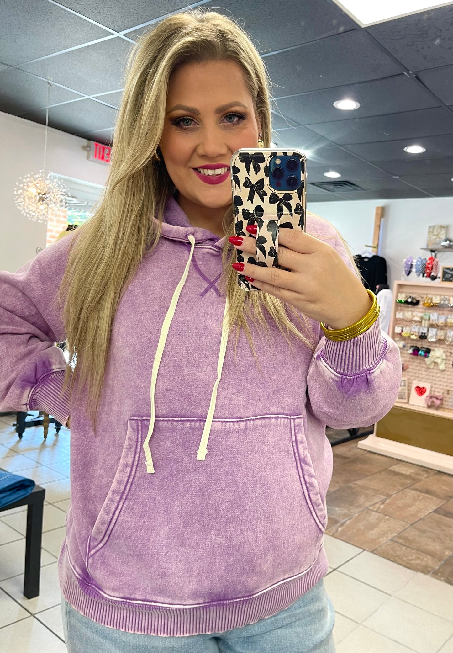 Purple Acid Wash Hoodie