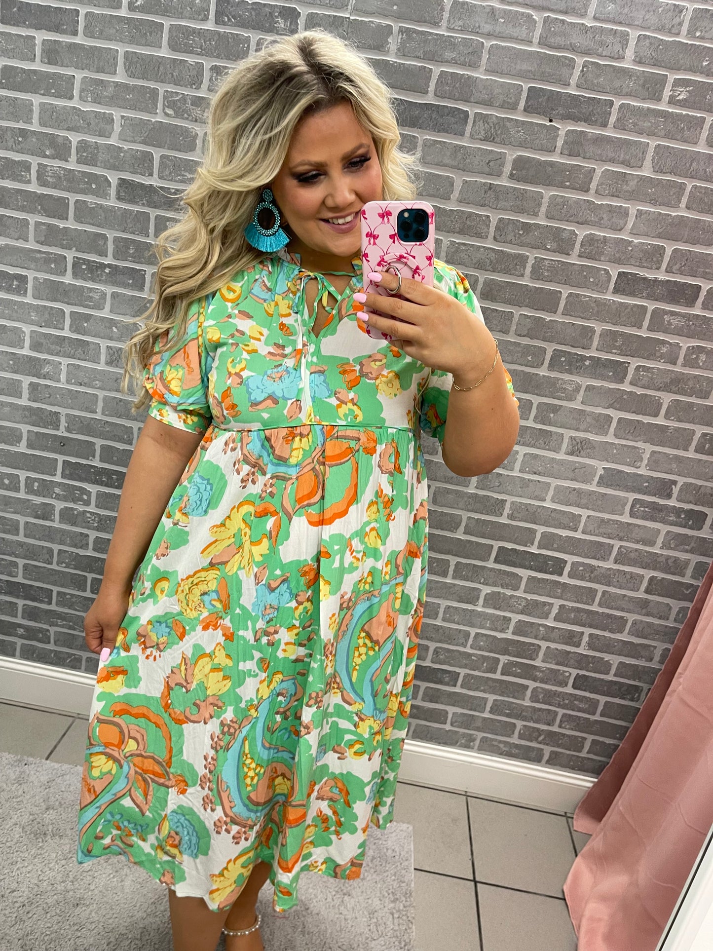 Paisley Print Midi Dress