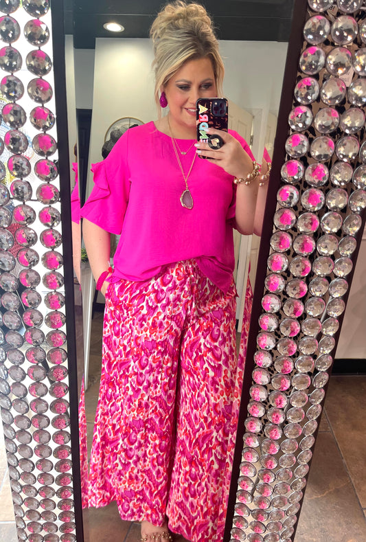 Pink Mix Wide Leg Pants