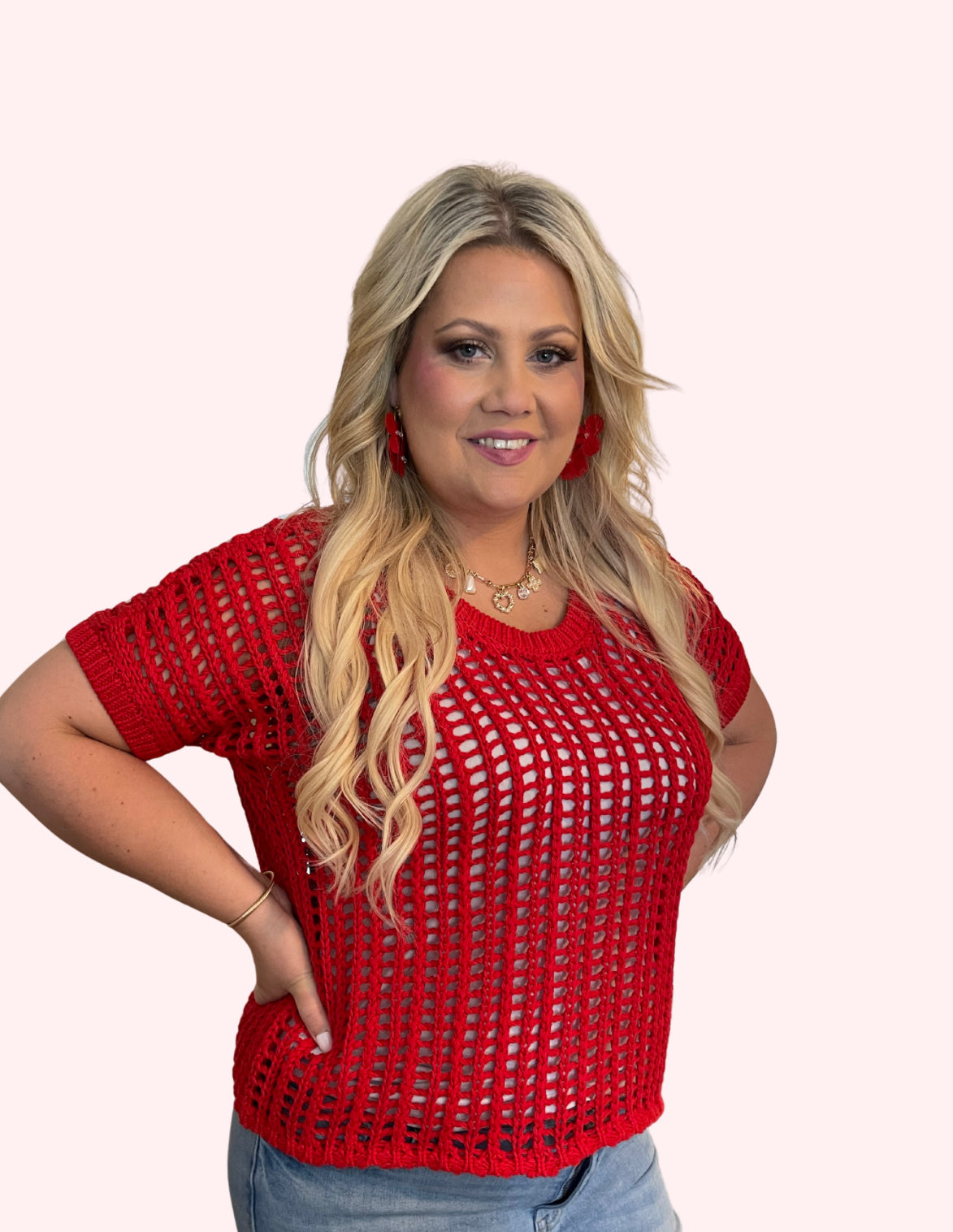 Red Crochet Top