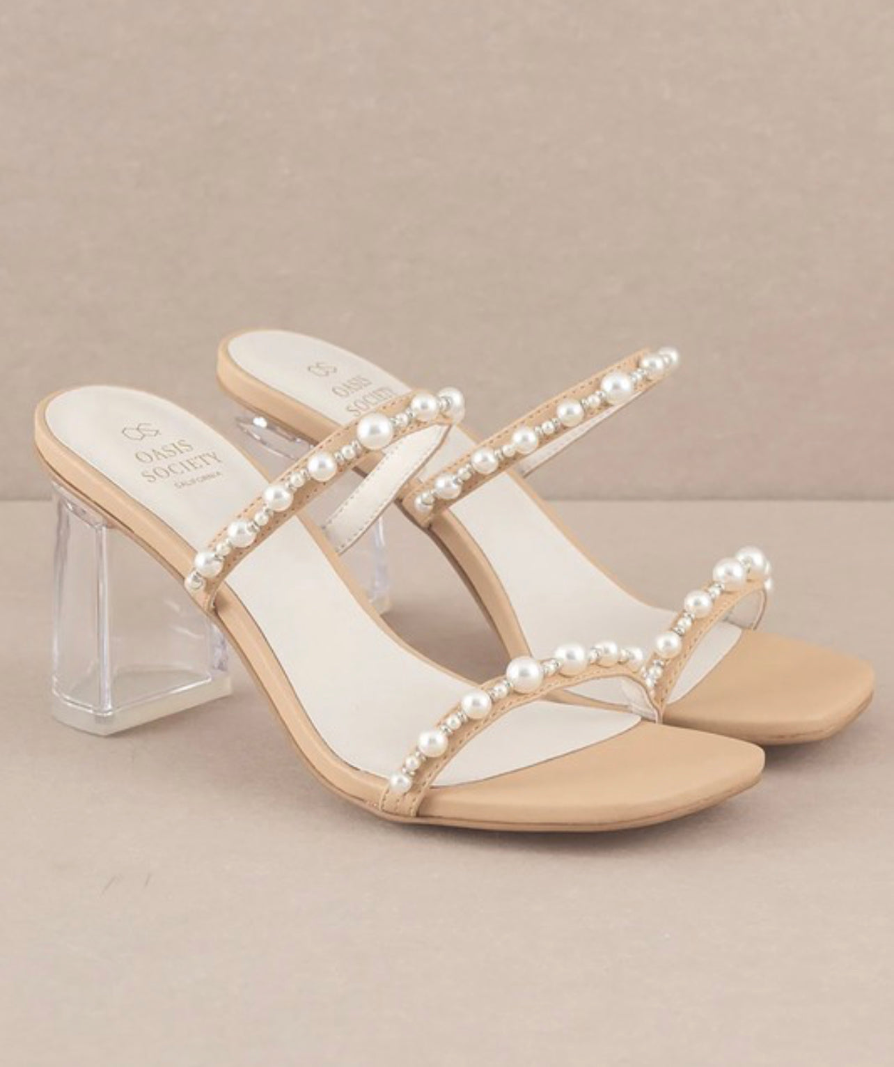 Pearl Clear Block Heels