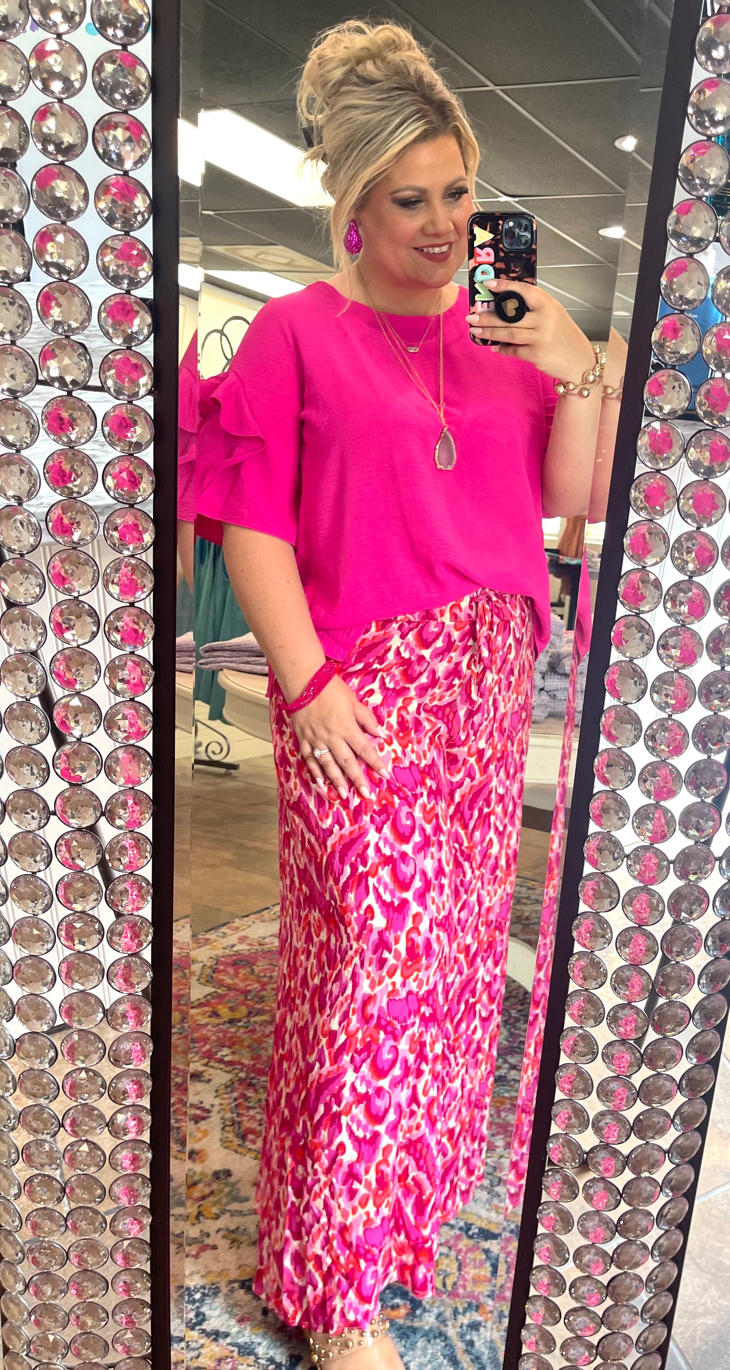 Pink Mix Wide Leg Pants