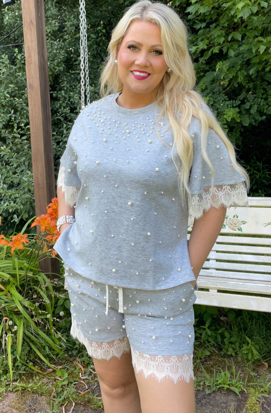 Pearly Lace Top