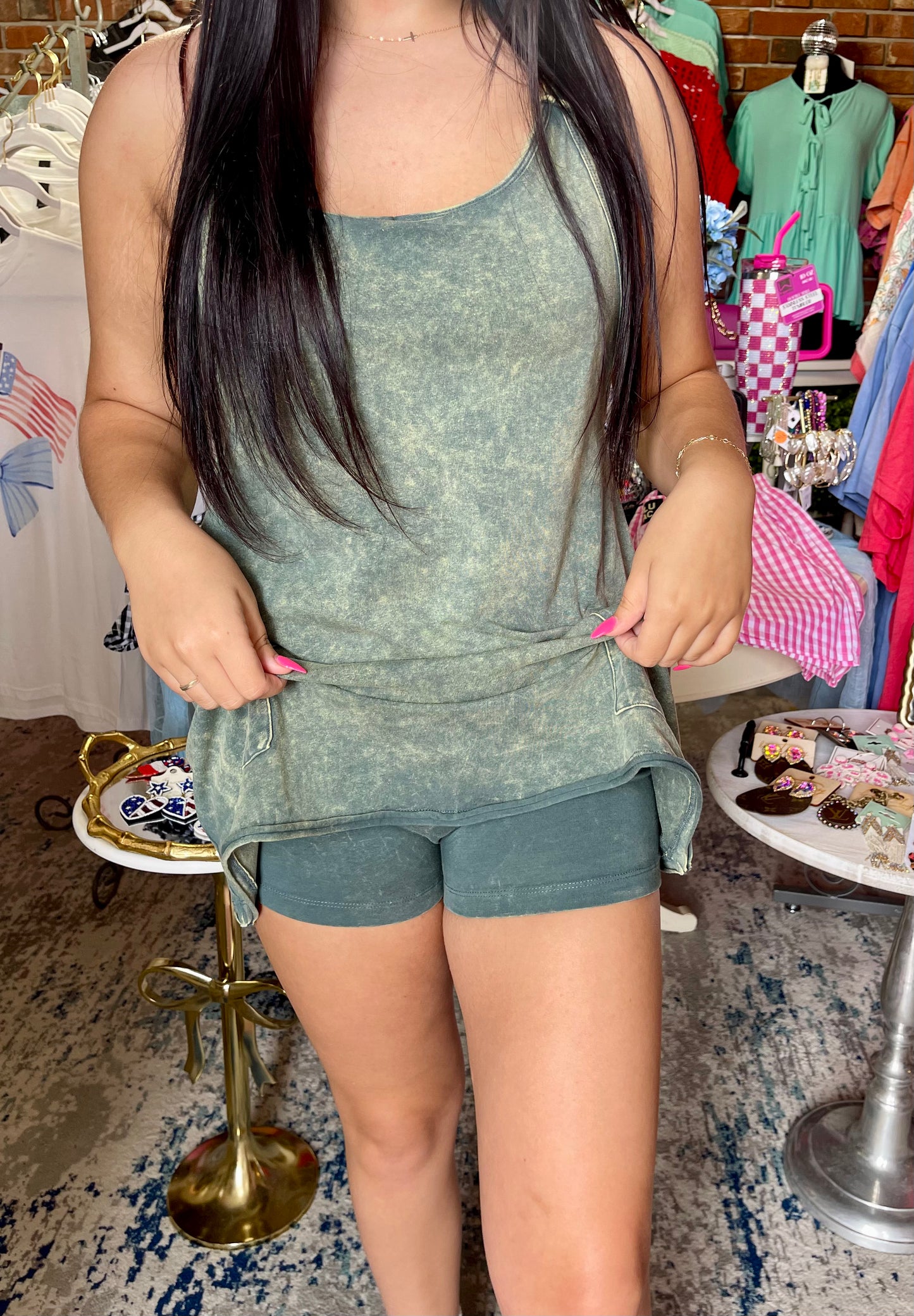 Acid Wash Athletic Mini Dress