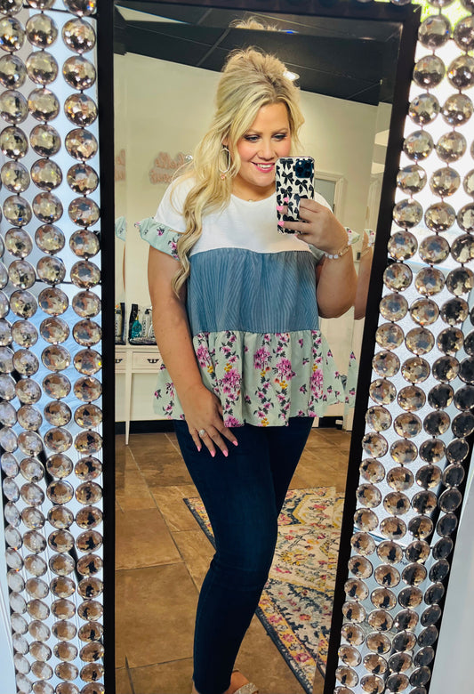 Floral Ruffle Blouse