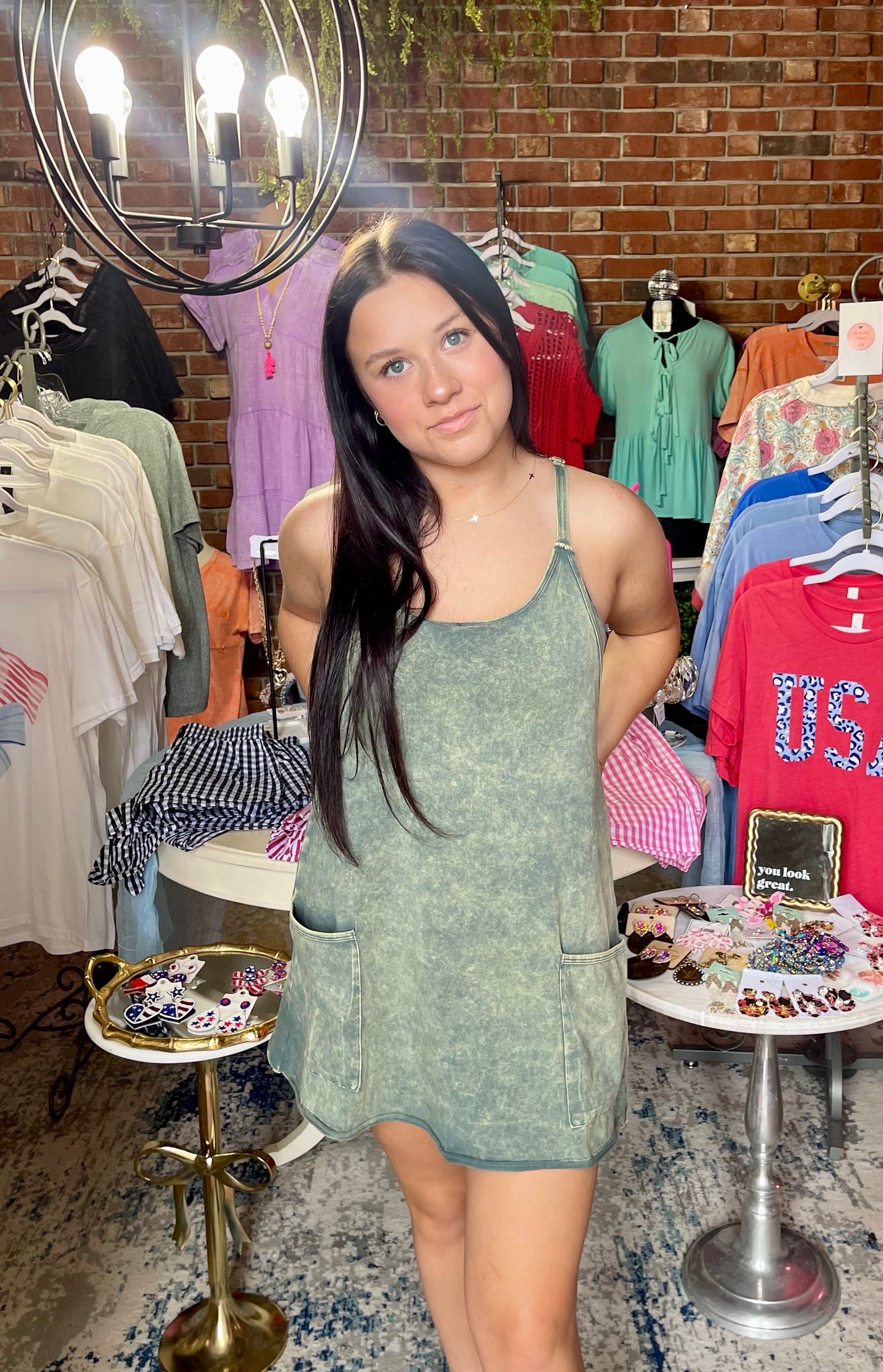 Acid Wash Athletic Mini Dress