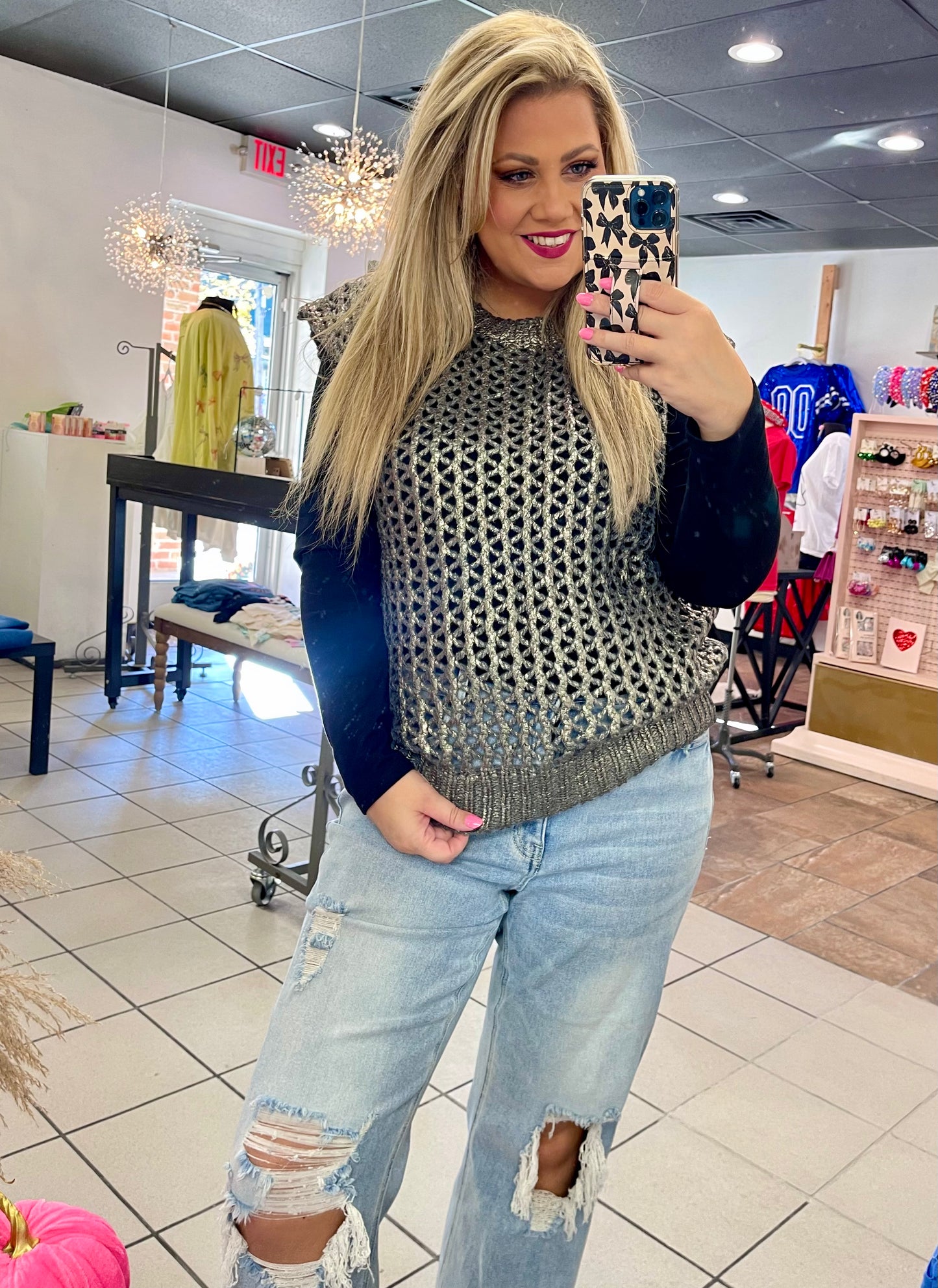Metallic Silver Vest