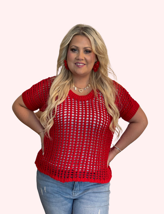 Red Crochet Top