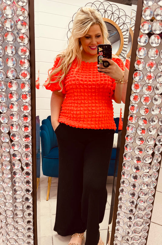 Neon Orange Bubble Top