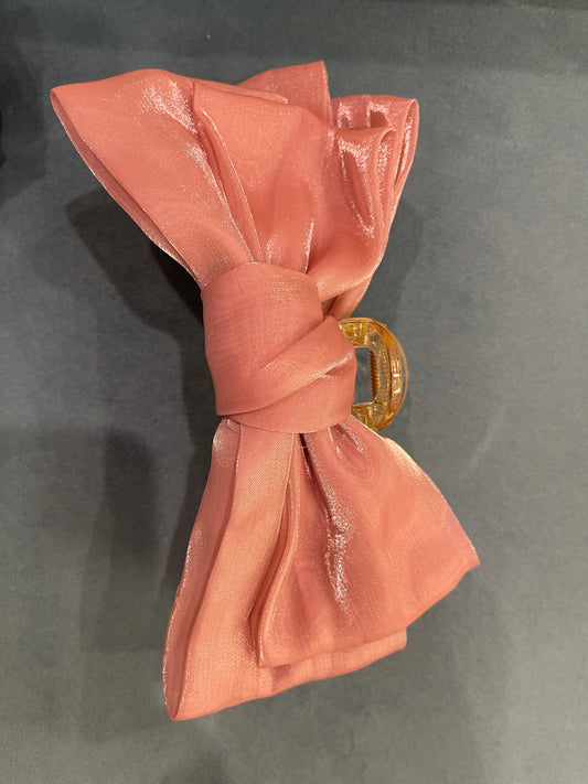 Large Pink Chiffon Claw Clip