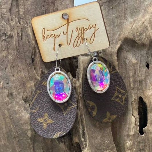 LV Round Crystal Earrings